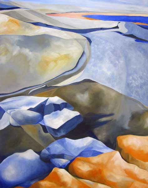On The Edge, Landscape with Rocks 2,   Sally Reayer   ,    Contemporary Affordable Art
